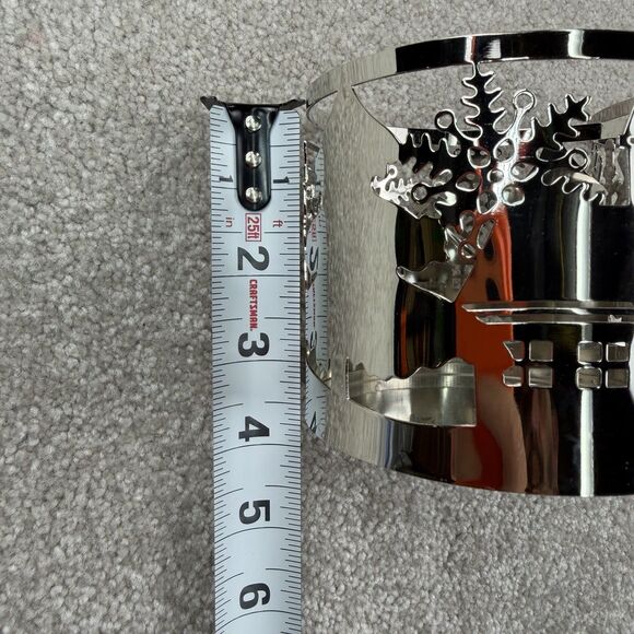Bath And Body Works Slatkin Snowflakes Silver Christmas Candle Sleeve Holder Lot - Picture 3 of 4